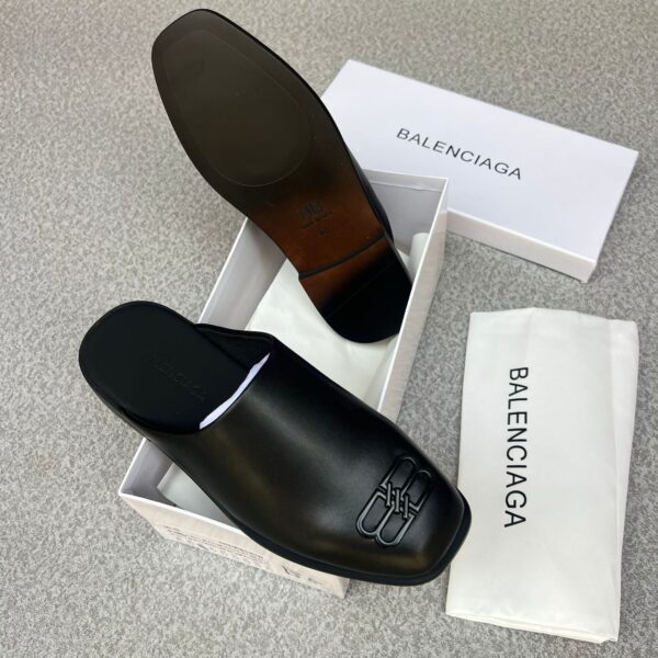 Balenciaga Black Leather Half Shoes