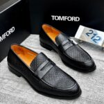 Basket Weave Leather Penny Loafers