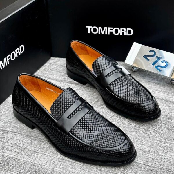 Basket Weave Leather Penny Loafers