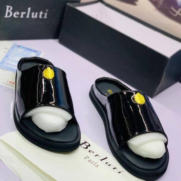 Berluti Black Gloss Luxury Slides