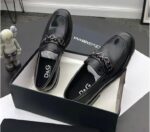Black Chain-Link Loafers