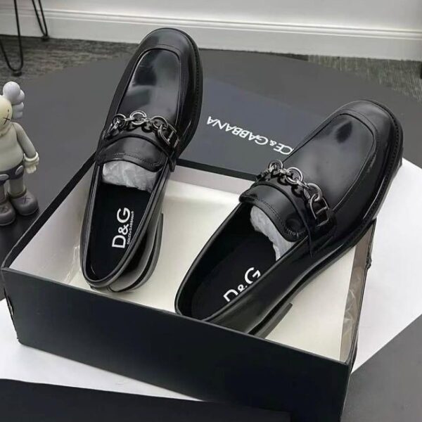 Black Chain-Link Loafers