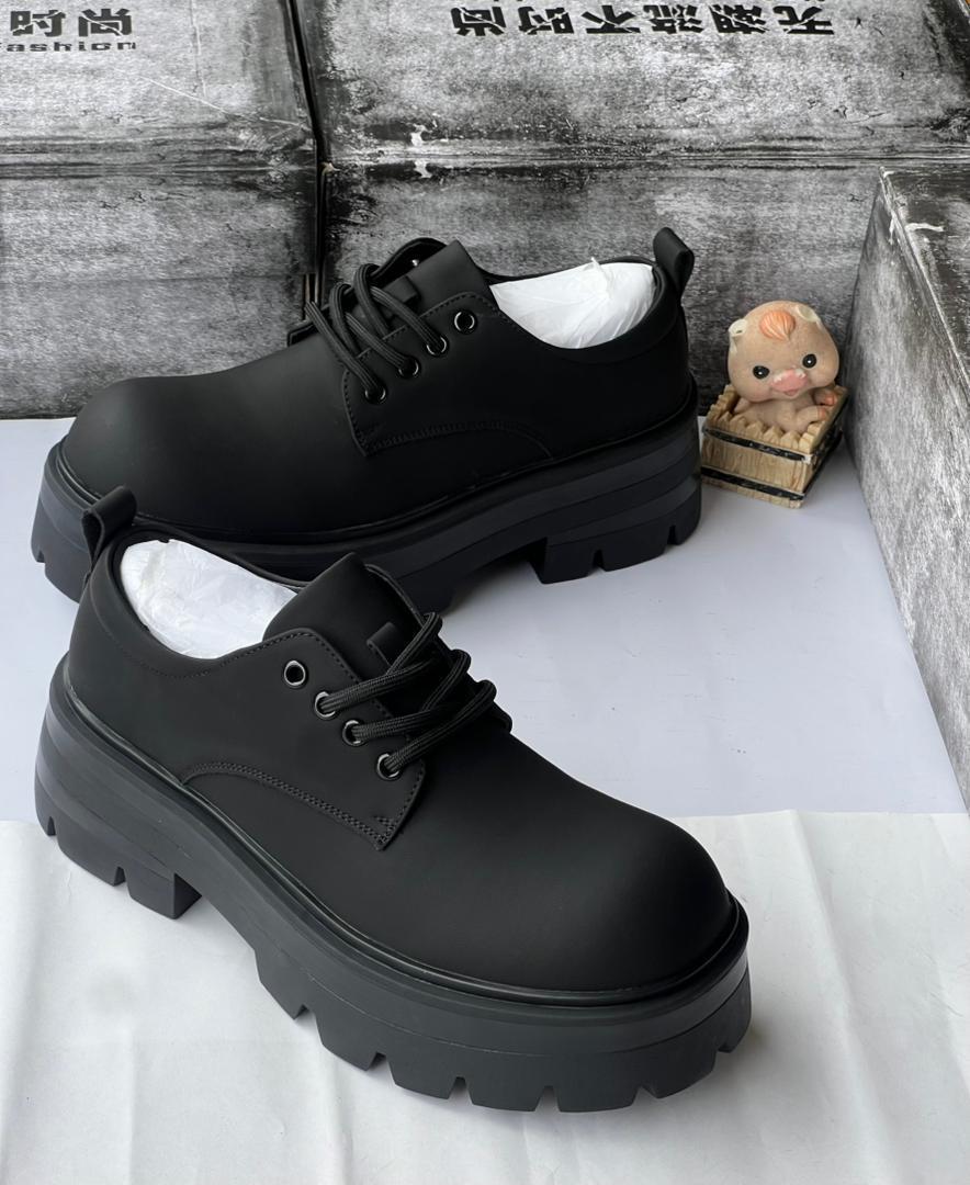 Black Chunky Platform Derby Shoes Black Chunky Platform Derby Shoes
