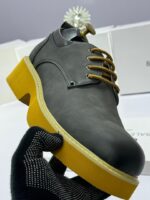 Black Designer Shoes with Yellow Chunky Sole