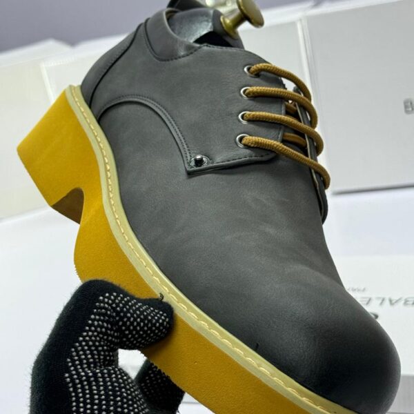 Black Designer Shoes with Yellow Chunky Sole