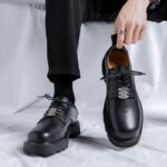 Black Leather Derby Shoes