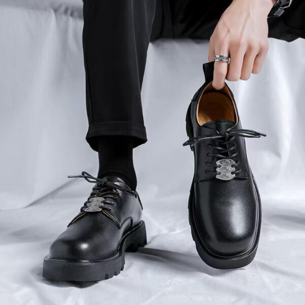 Black Leather Derby Shoes