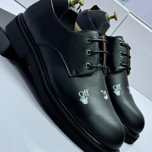 Black Leather Derby Shoes