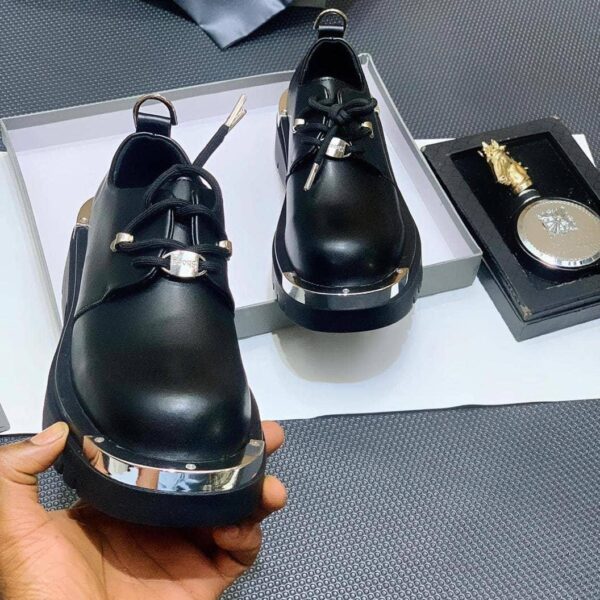 Black Leather Derby Shoes