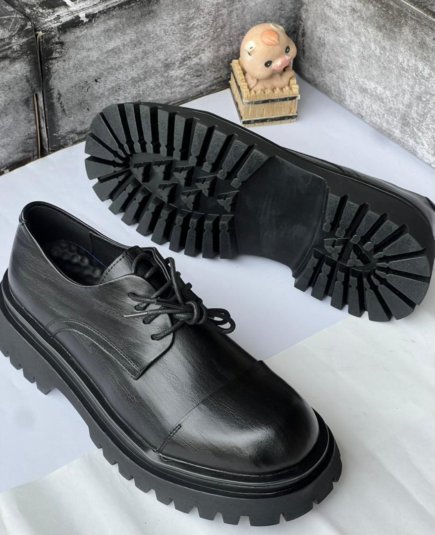 Black Leather Lace-Up Shoes Black Leather Lace-Up Shoes
