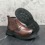 Black PU Leather Ankle Boots