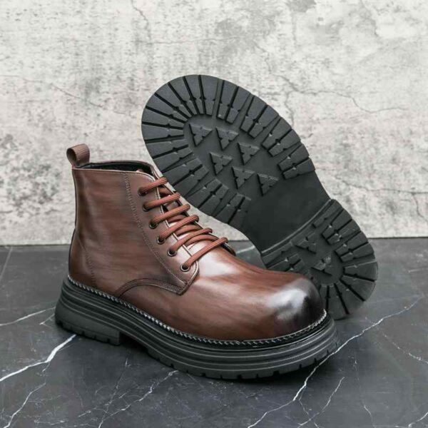 Black PU Leather Ankle Boots