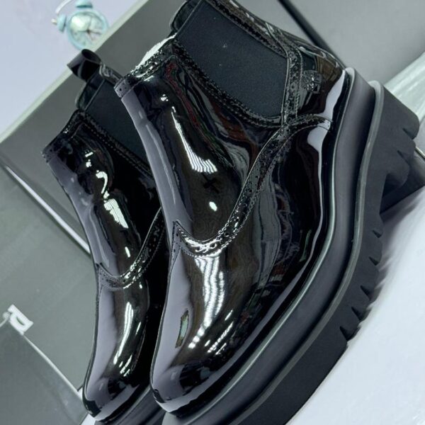 Black Patent Leather Chelsea Boots