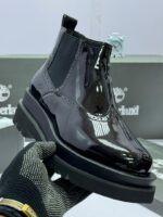 Black Patent Leather Chelsea Boots