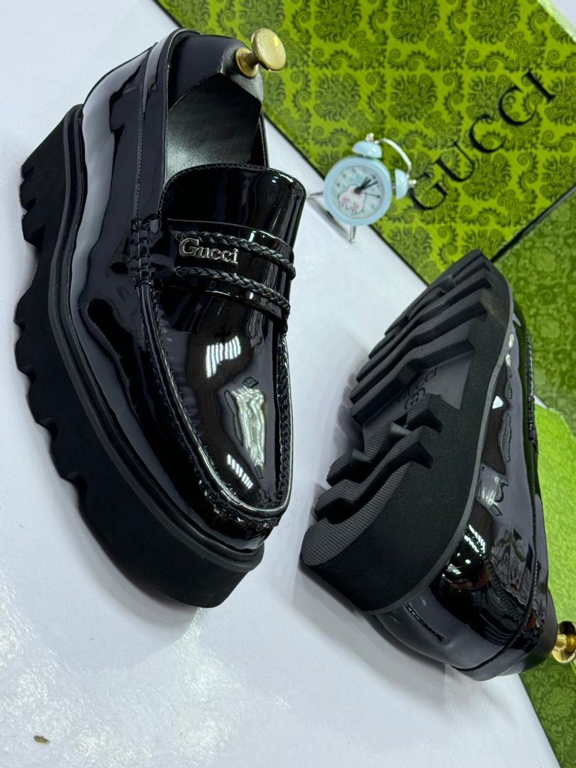 Black Patent Leather Lug Sole Loafers Black Patent Leather Lug Sole Loafers