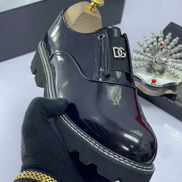 Black Patent Leather Lug Sole Shoes