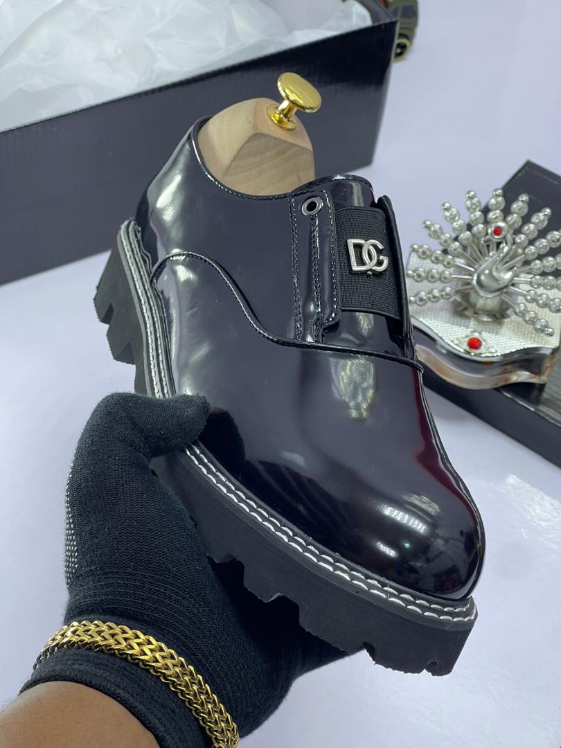 Black Patent Leather Lug Sole Shoes Black Patent Leather Lug Sole Shoes