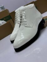 Black Patent Leather Quilted Ankle Boots - Image 2