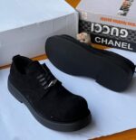 Black Suede Derby Shoes