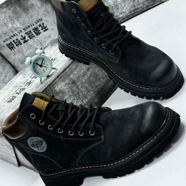 Black Suede Motorcycle Boots
