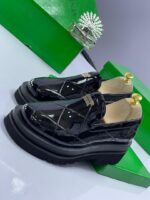 Bottega Veneta Glossy Black Quilted Loafers