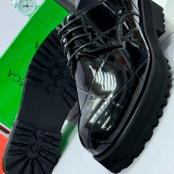 Bottega Veneta-Style Black Quilted Derby Shoes