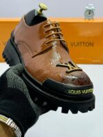 Brown Patterned Derby Shoes