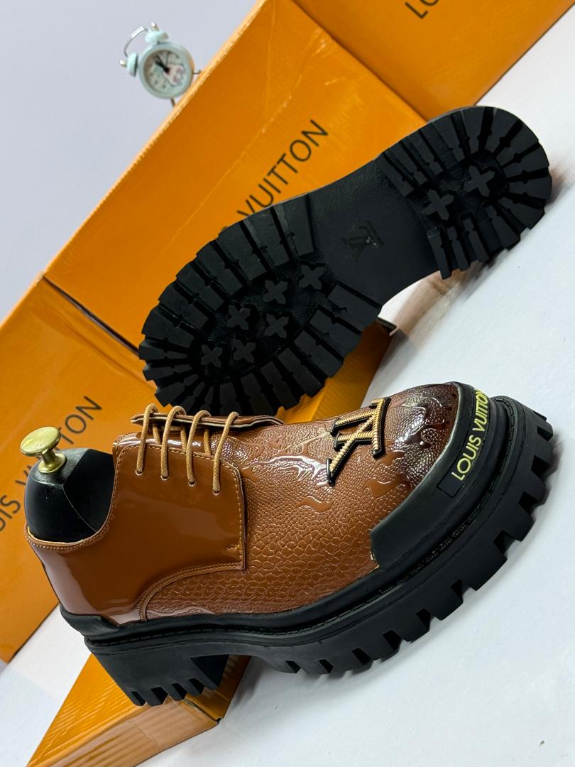 Brown Patterned Derby Shoes Brown Patterned Derby Shoes