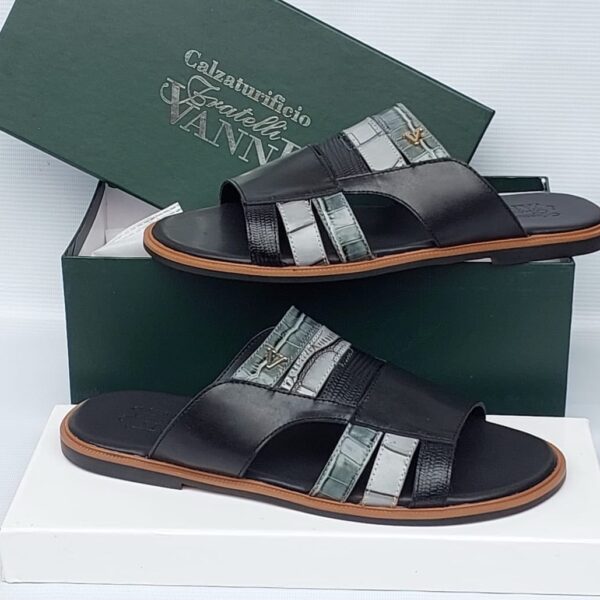 Calzaturifici Fratelli Vanni Italian Leather Panel Slides