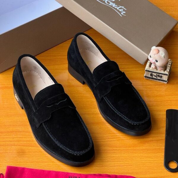 Christian Louboutin Black Suede Loafers