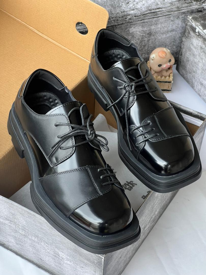 Chunky Black Leather Derby Shoes Chunky Black Leather Derby Shoes