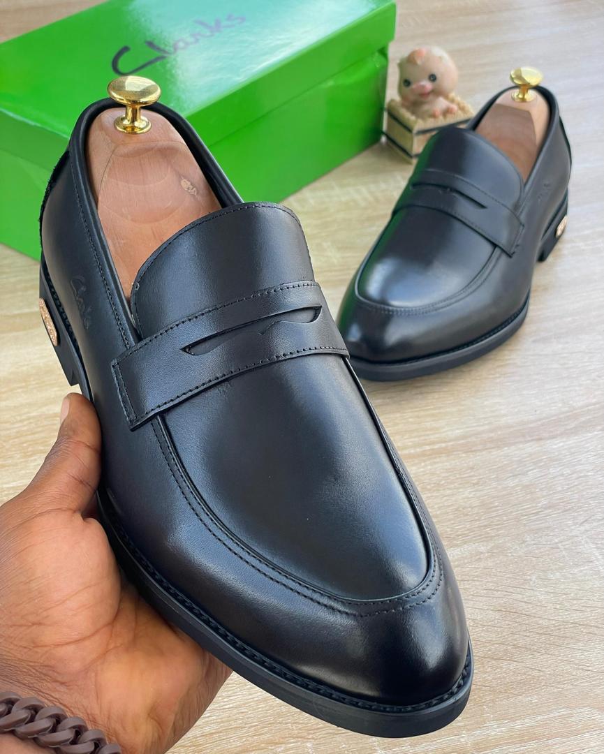 Clarks Black Leather Penny Loafers Clarks Black Leather Penny Loafers