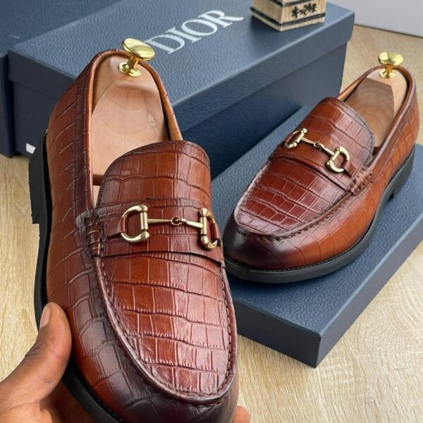 Crocodile-Embossed Men’s Loafers