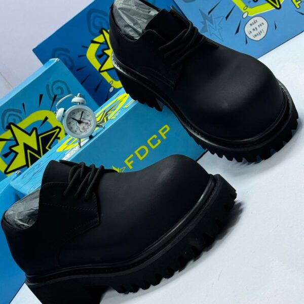 FDCP Black Chunky Platform Oxford Shoes