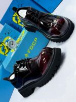 FDCP Black Patent Leather Platform Derby Shoes - Image 2