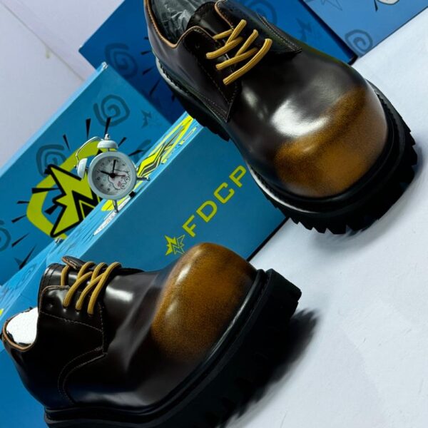 FDCP Brown and Gold Derby Shoes