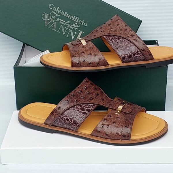 Fratelli Vanni Italian Leather Cut-Out Slides