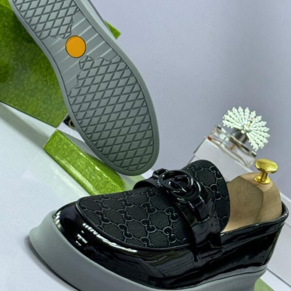 GG Monogram Canvas with Black Patent Leather