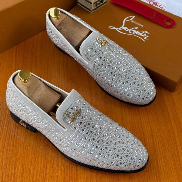 Geometric Design Loafers with Gold Logo Detai