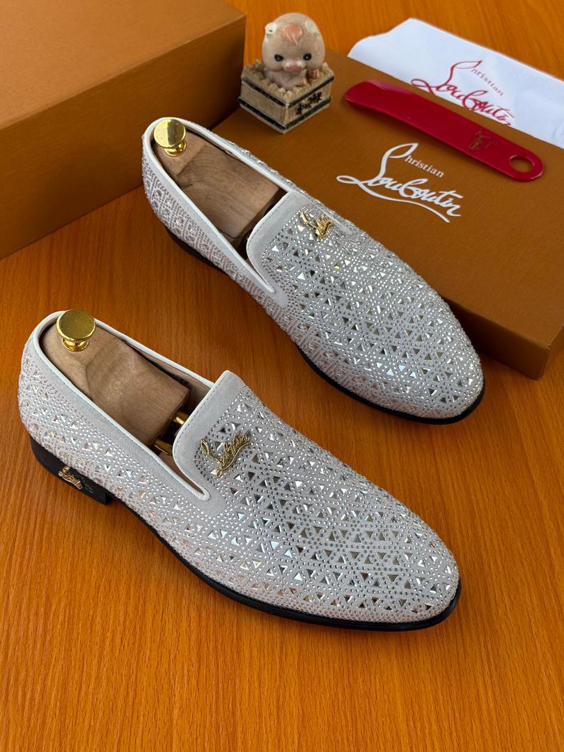 Geometric Design Loafers with Gold Logo Detai Geometric Design Loafers with Gold Logo Detai