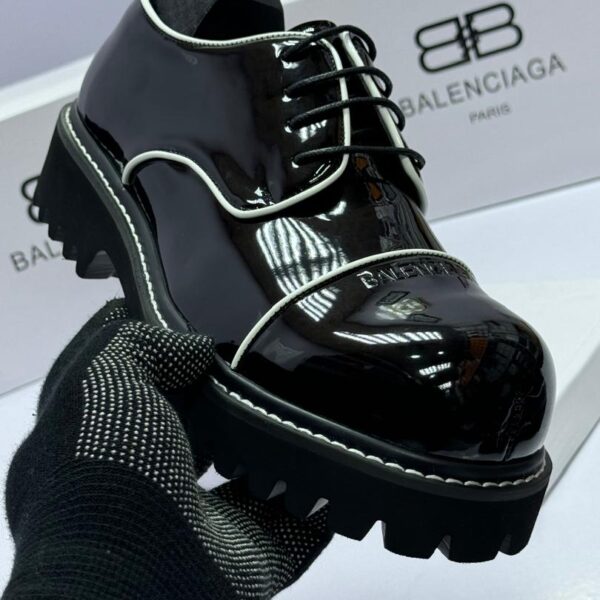 Glossy Black Derby Shoes