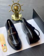 Gold Tone Buckle Luxury Designer Shoes
