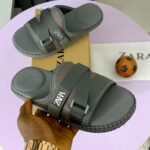 Khaki Green Crisscross Mesh Strap Sandals - Image 3