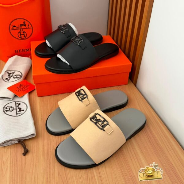 Hermès Gabriel Calfskin Sandals with Palladium Buckle