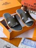 Hermès Izmir Blue Epsom Calfskin Sandals