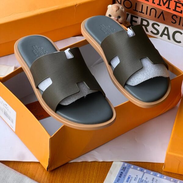 Hermès Izmir Blue Epsom Calfskin Sandals