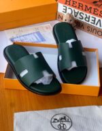 Hermès Izmir Blue Epsom Calfskin Sandals