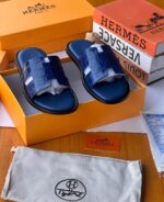 Hermès Izmir Green Leather Sandals