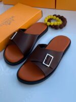 Hermès Paris Black Leather Men’s Sandal