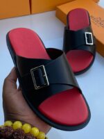 Hermès Paris Black Leather Men’s Sandal